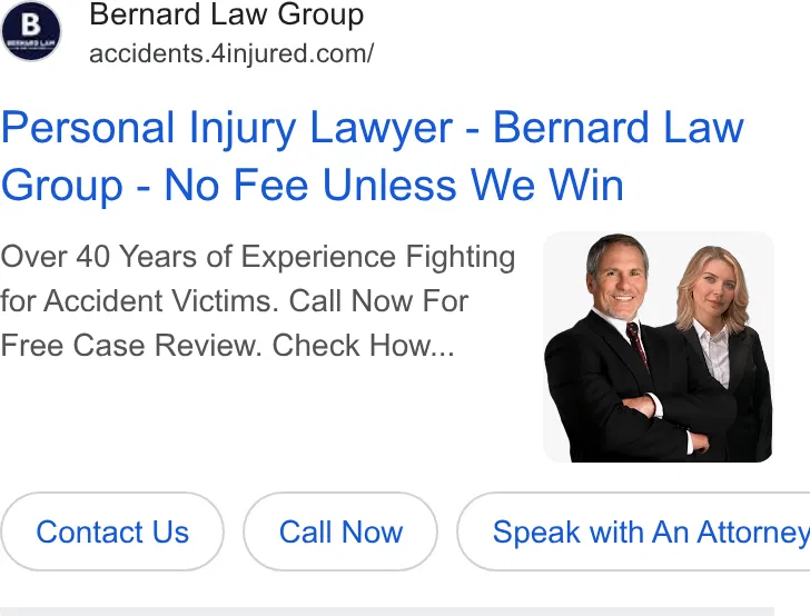 Bernard Law Group ad