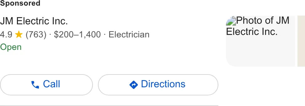 JM Electric Inc. ad