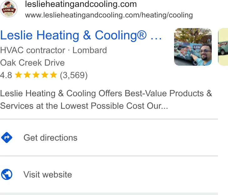 Leslie Heating, Cooling, Plumbing, & Electric ad