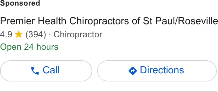 Premier Health Chiropractors of Golden Valley ad