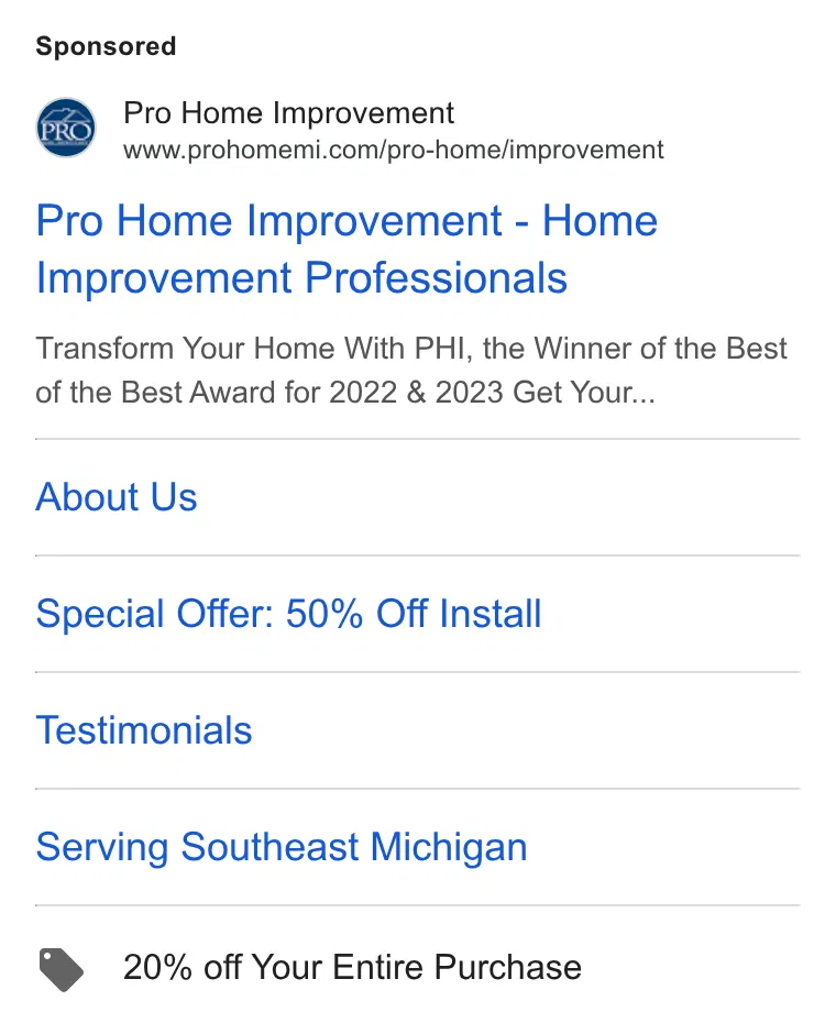 Pro Home Improvement ad