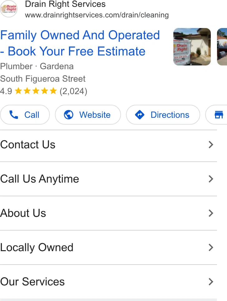 Drain Right Services ad