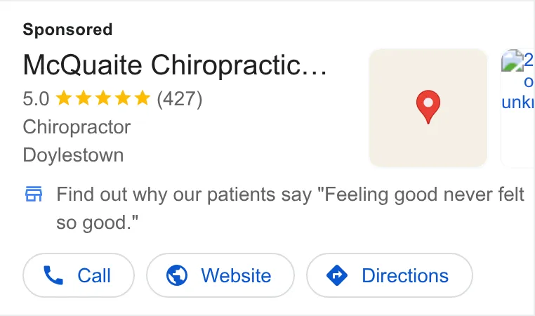 McQuaite Chiropractic Center ad