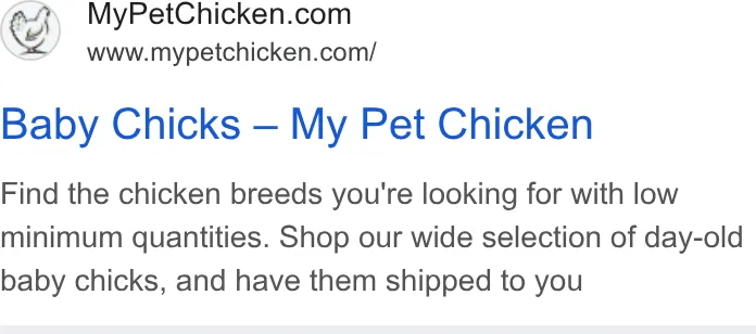 My Pet Chicken ad