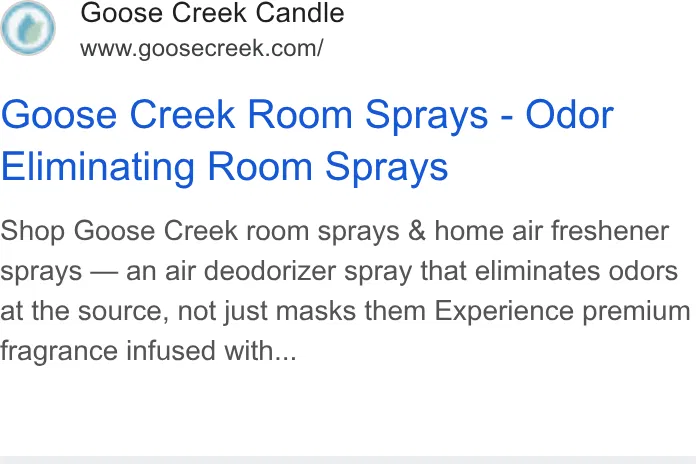 Goose Creek Candle ad