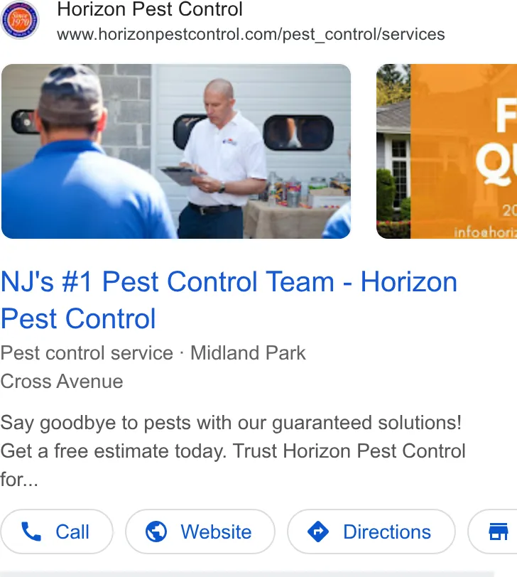 Horizon Pest Control ad