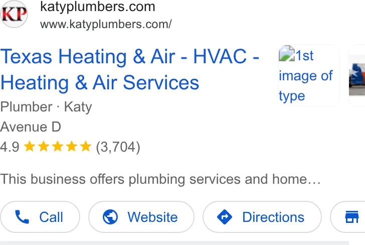 The Katy Plumbing Company Heating & Air ad