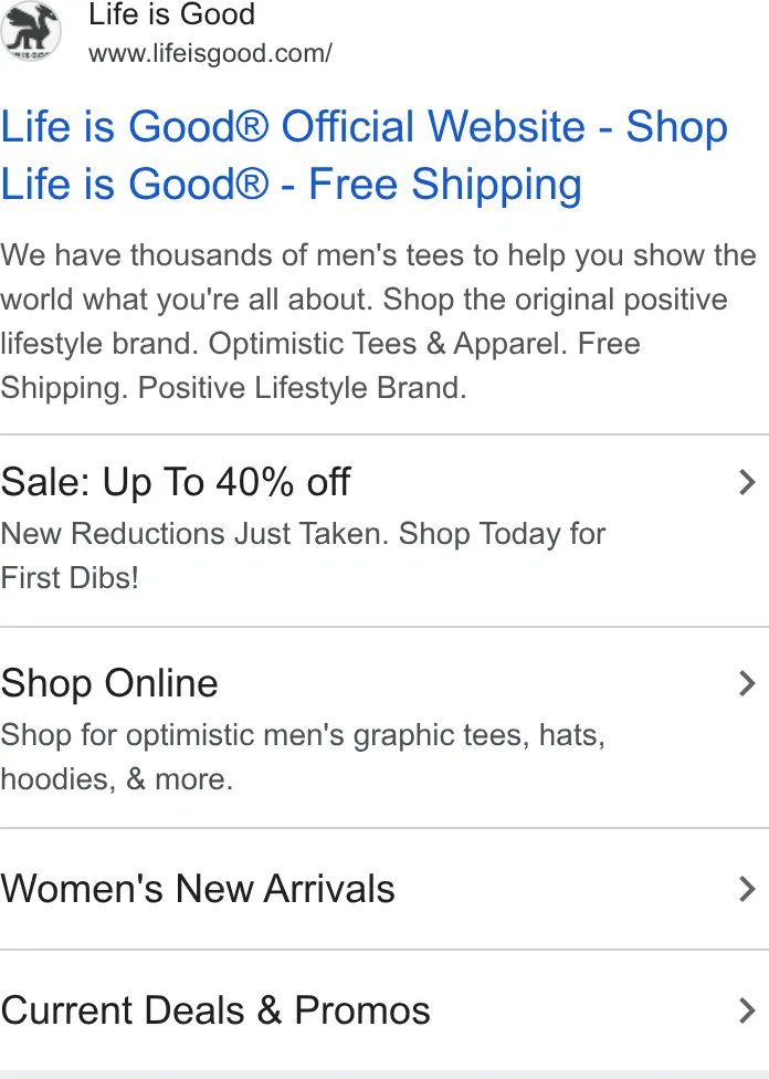 Life Is Good ad