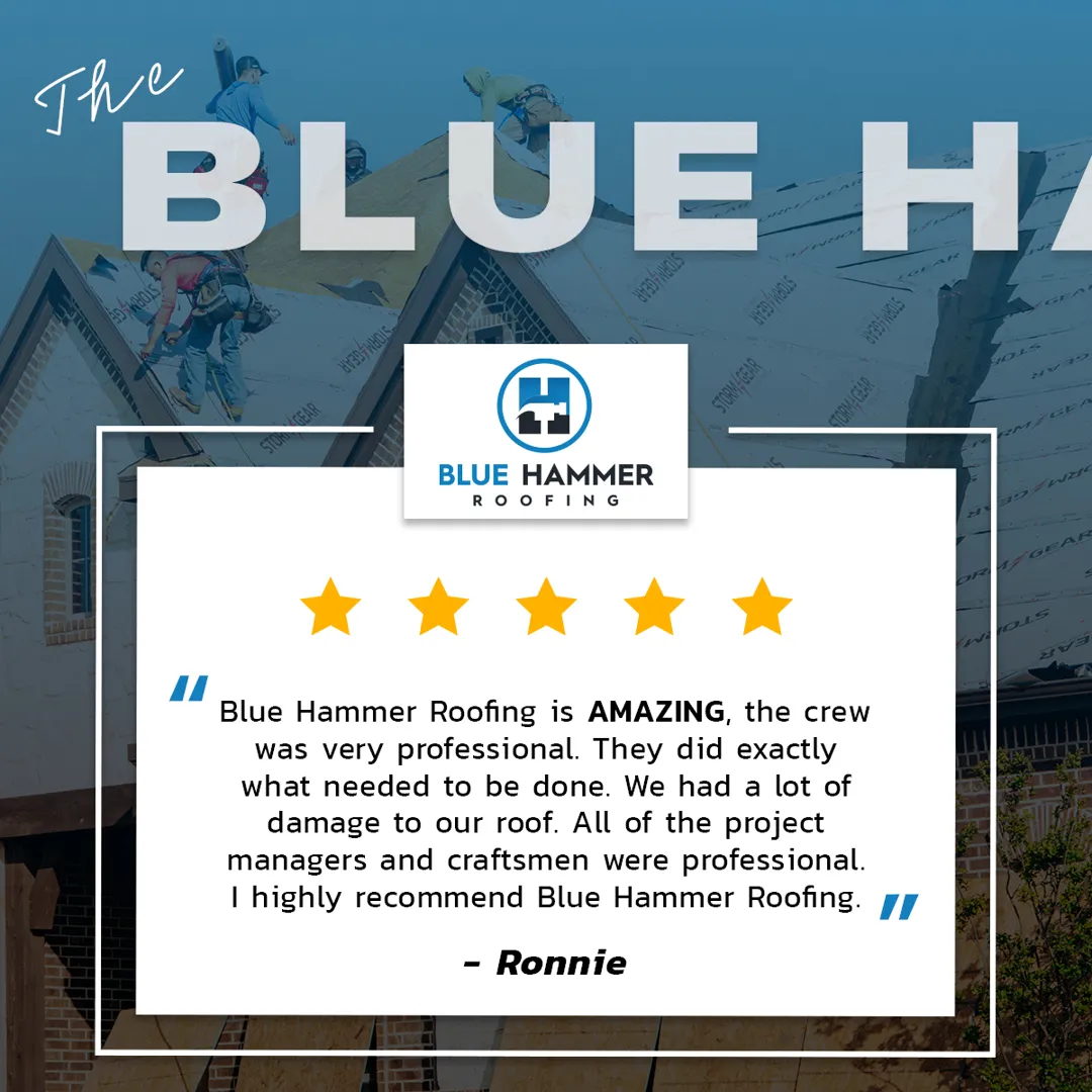 Blue Hammer Roofing ad